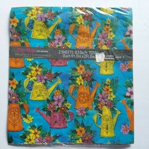 Sealed Vintage Buzza Cardozo Color Magic Flower Gift Wrap Flat Sheet Paper NOS